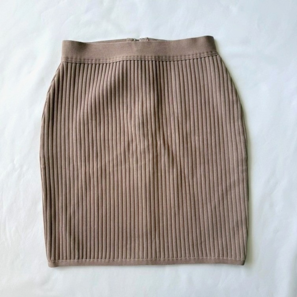 Unbranded Mauve Ribbed Bodycon Skirt Womens Size M Mini Bandage Knit